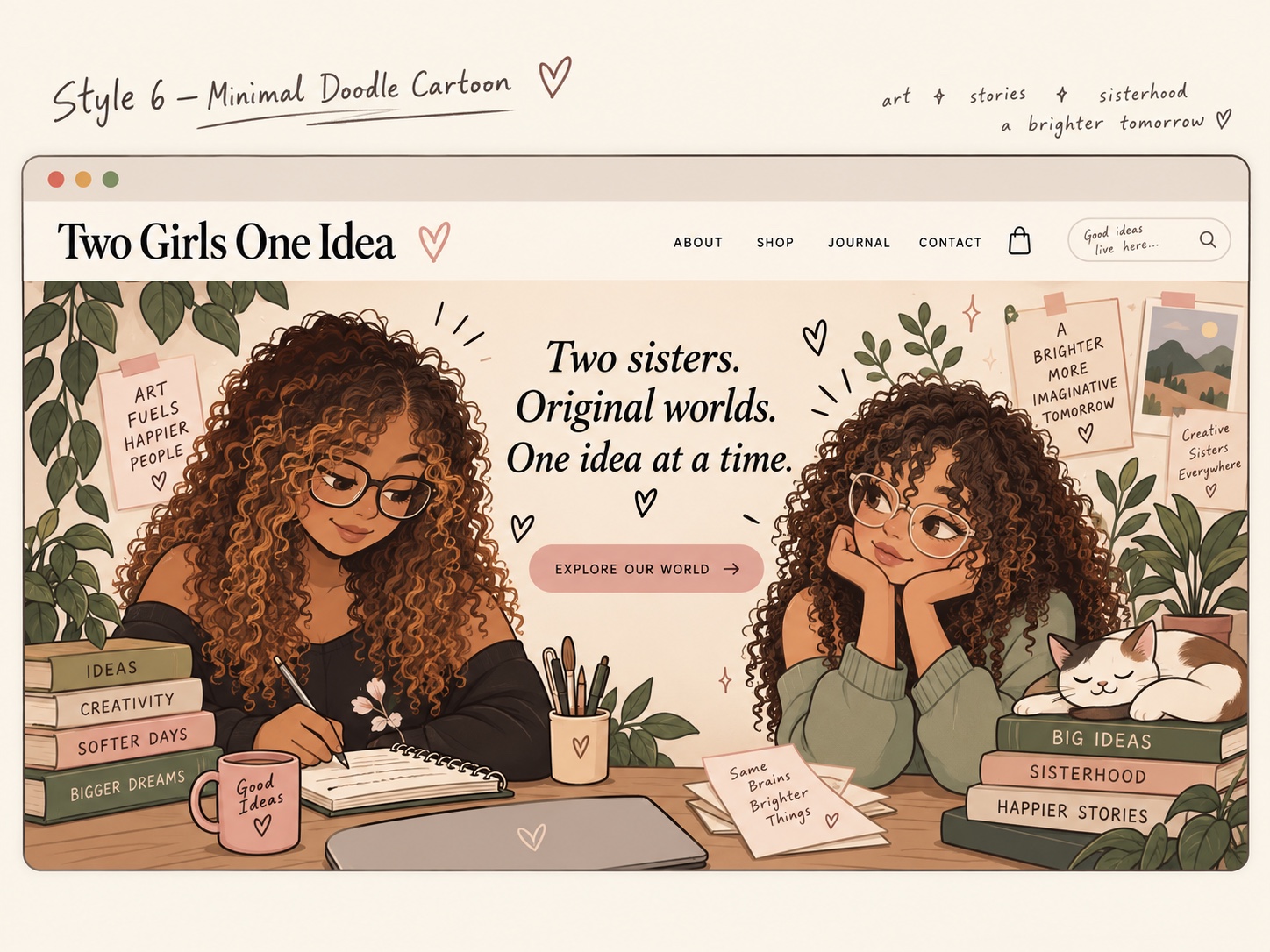 Two Girls One Idea studio illustration